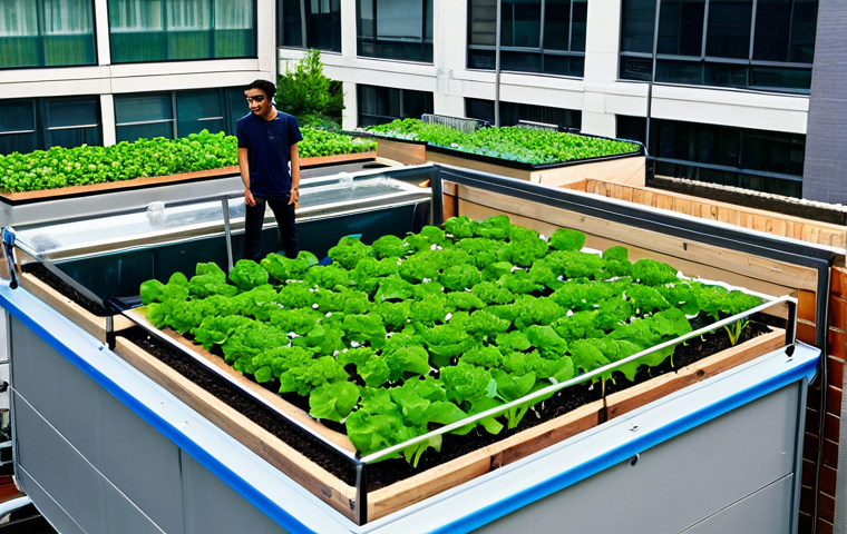 Urban Aquaponics Oasis**

A vibrant aquaponics system on a rooftop in a bustling city, fully clothed people tending to lush green plants and a thriving fish tank, appropriate content, safe for work, highlighting the blend of nature and urban life, professional photography, perfect anatomy, correct proportions, family-friendly, well-formed hands, proper finger count, natural body proportions, modest clothing, high quality.

**